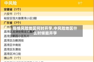 疫情风险地区何时开学.中风险地区什么时候能开学