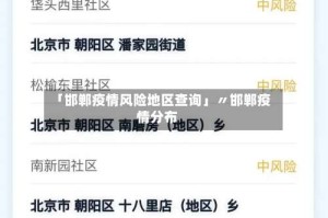 「邯郸疫情风险地区查询」〃邯郸疫情分布