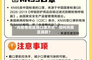 “向疫情地区捐口罩方式” 如何向疫区捐款？