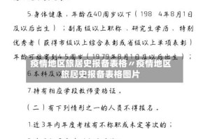 疫情地区旅居史报备表格〃疫情地区旅居史报备表格图片