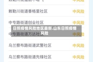 日照疫情风险地区最新.山东日照疫情风险