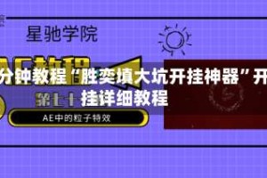 九分钟教程“胜奕填大坑开挂神器”开挂详细教程