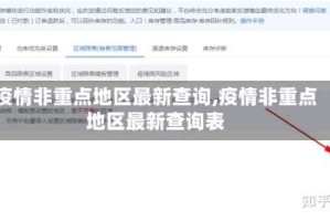 疫情非重点地区最新查询,疫情非重点地区最新查询表
