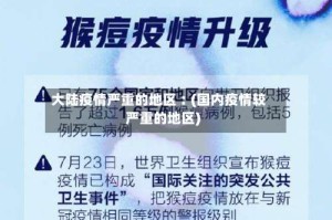 大陆疫情严重的地区︰(国内疫情较严重的地区)