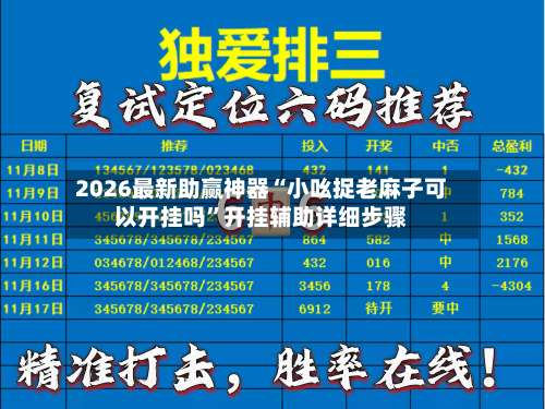 2026最新助赢神器“小吆捉老麻子可以开挂吗”开挂辅助详细步骤-第3张图片