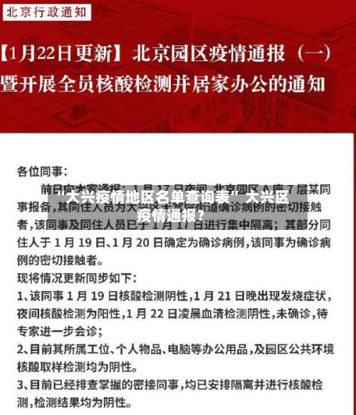 “大兴疫情地区名单查询表” 大兴区疫情通报？-第3张图片