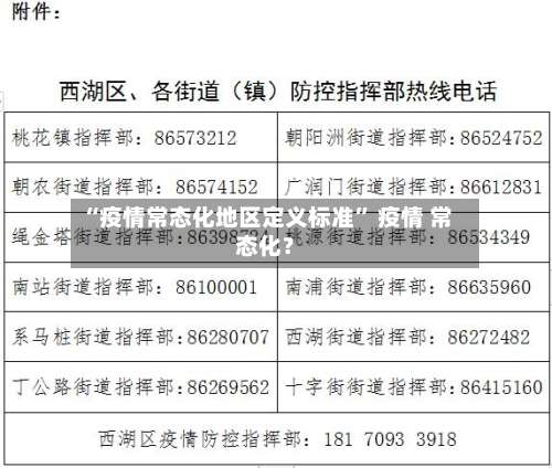 “疫情常态化地区定义标准” 疫情 常态化？-第1张图片