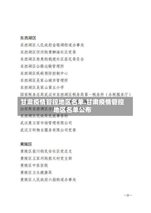 甘肃疫情管控地区名单.甘肃疫情管控地区名单公布-第1张图片