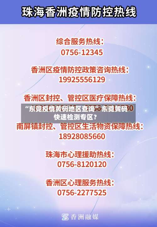 “东莞疫情黄码地区查询” 东莞黄码快速检测专区？-第2张图片