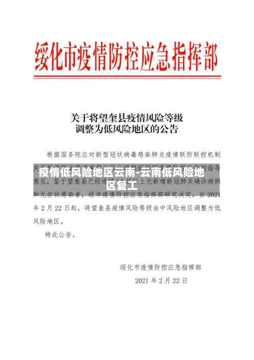 疫情低风险地区云南-云南低风险地区复工-第1张图片