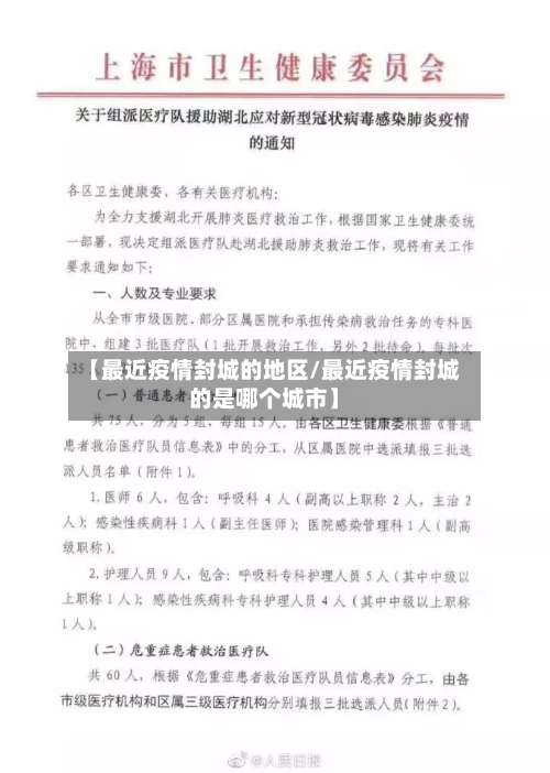 【最近疫情封城的地区/最近疫情封城的是哪个城市】-第2张图片