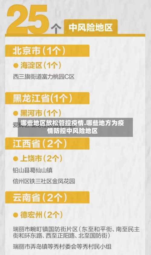 哪些地区放松管控疫情.哪些地方为疫情防控中风险地区-第2张图片