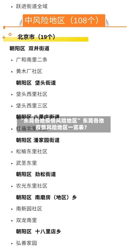 “东莞各地疫情风险地区” 东莞各地疫情风险地区一览表？-第2张图片