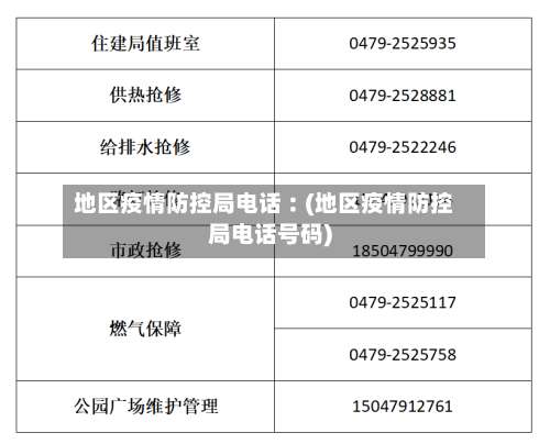 地区疫情防控局电话︰(地区疫情防控局电话号码)-第1张图片