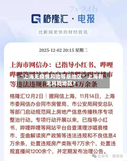 “上海无疫情风险等级地区	” 上海有无风险地区？-第1张图片