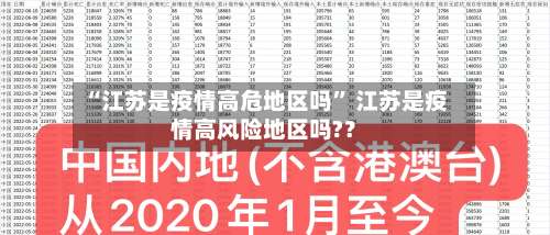“江苏是疫情高危地区吗” 江苏是疫情高风险地区吗?？-第1张图片