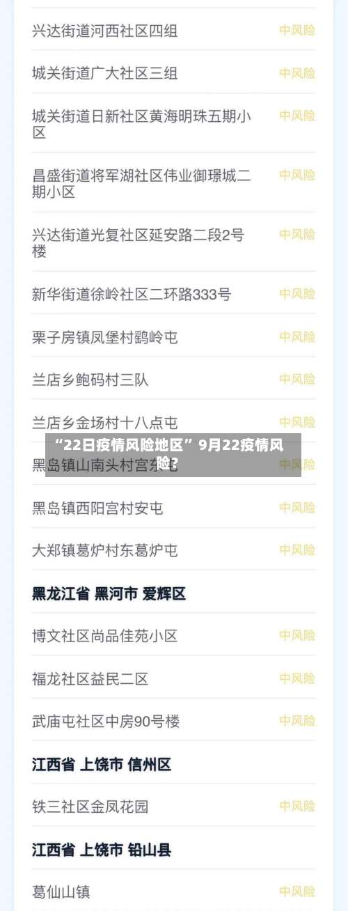 “22日疫情风险地区” 9月22疫情风险？-第2张图片